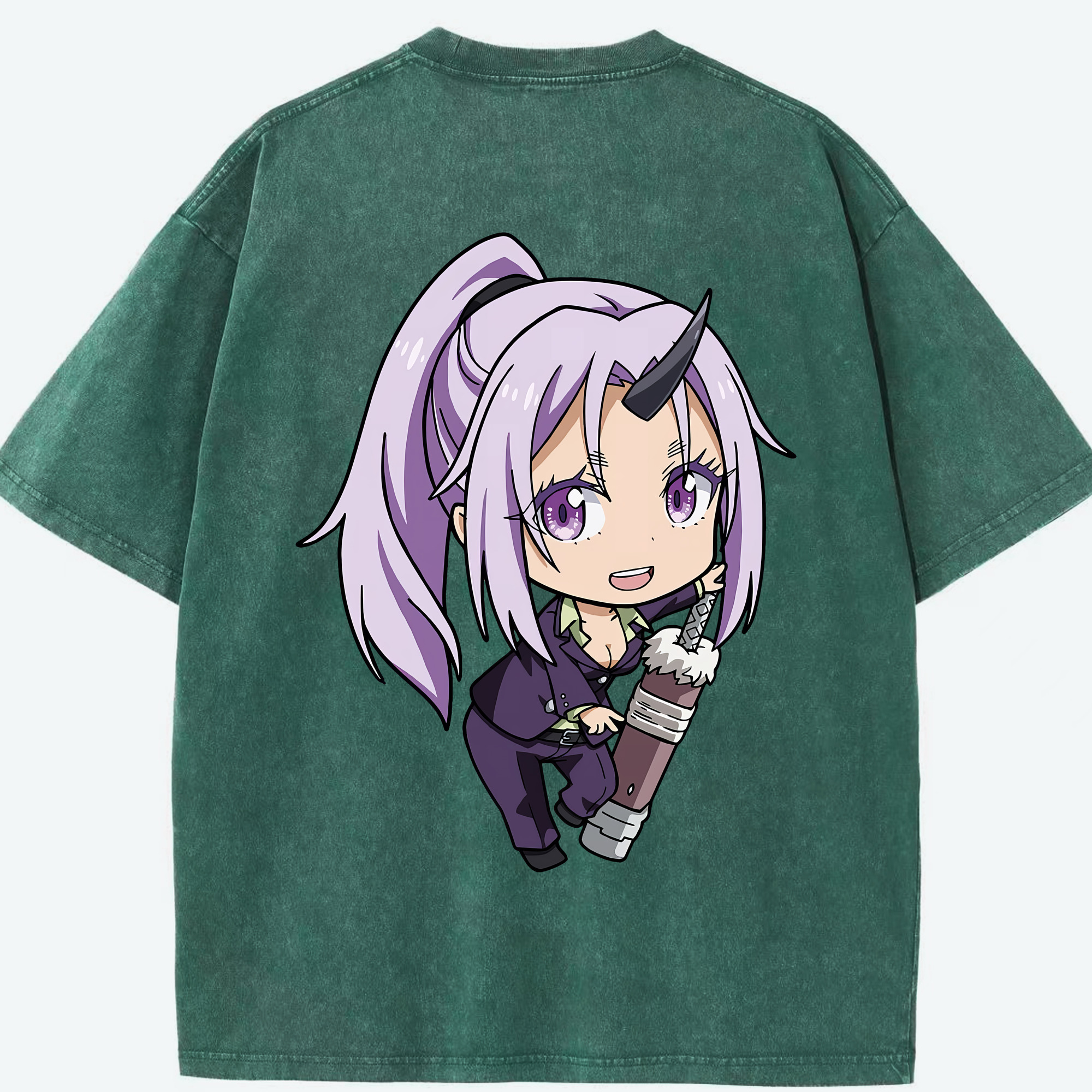 （画像用） 転スラ Regarding Reincarnated to Slime 綿100% ヴィンテージ風 半袖Tシャツ（背面プリント）
